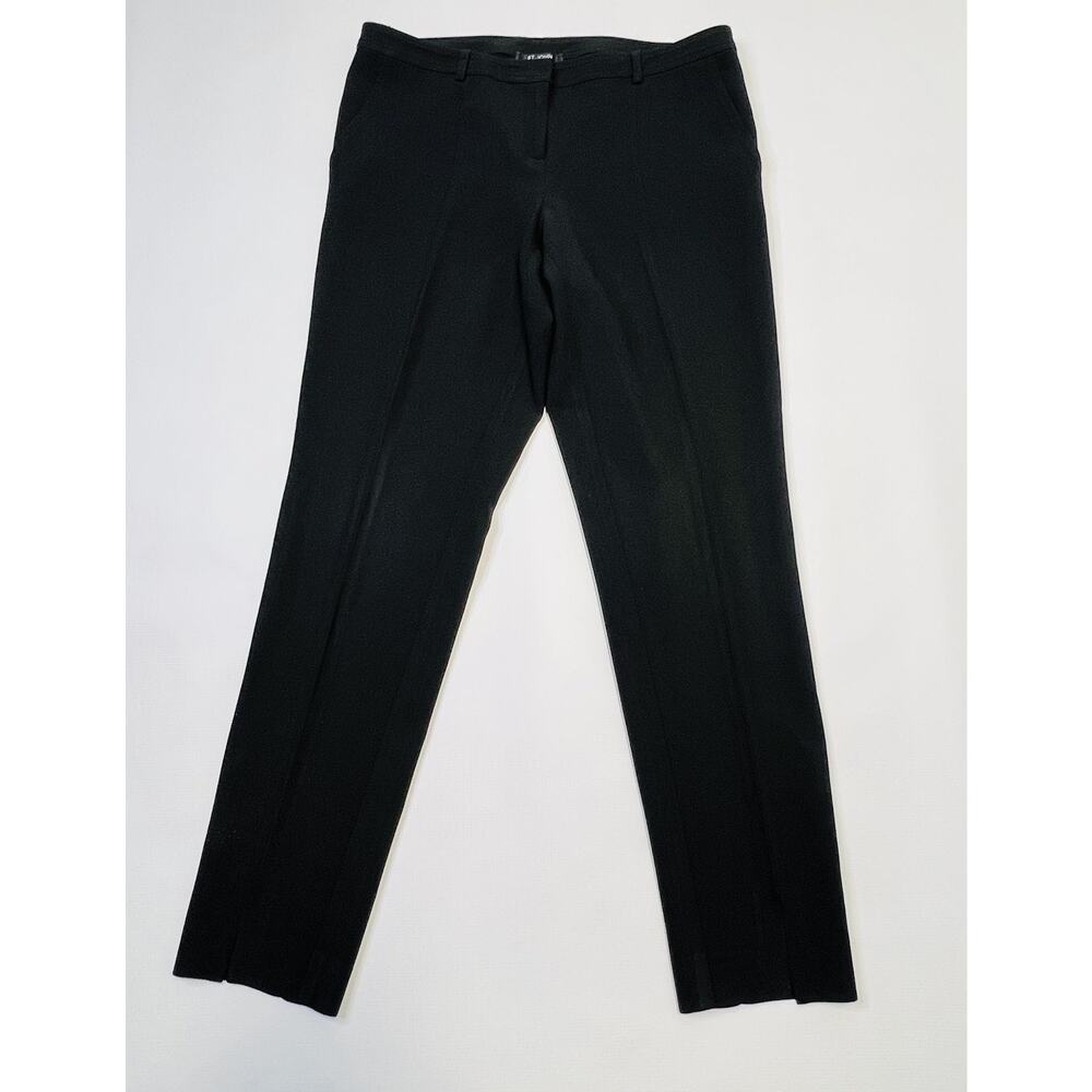 St John Caviar Pants Womens 6 Black Straight Leg Dress Career Work Made USA